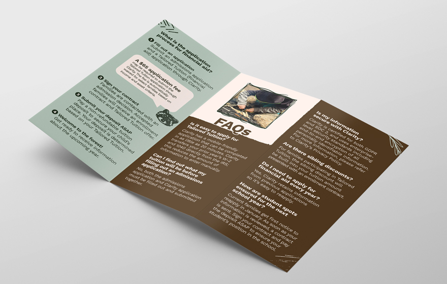 A tri-fold brochure for a financial aid program.