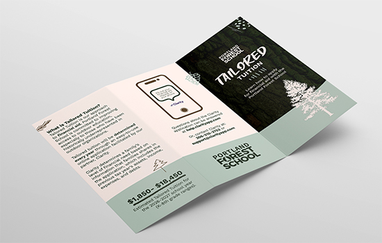 A tri-fold brochure for a financial aid program.