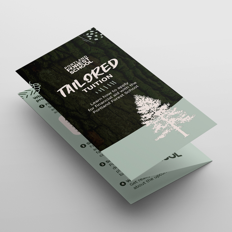 A tri-fold brochure for a financial aid program.